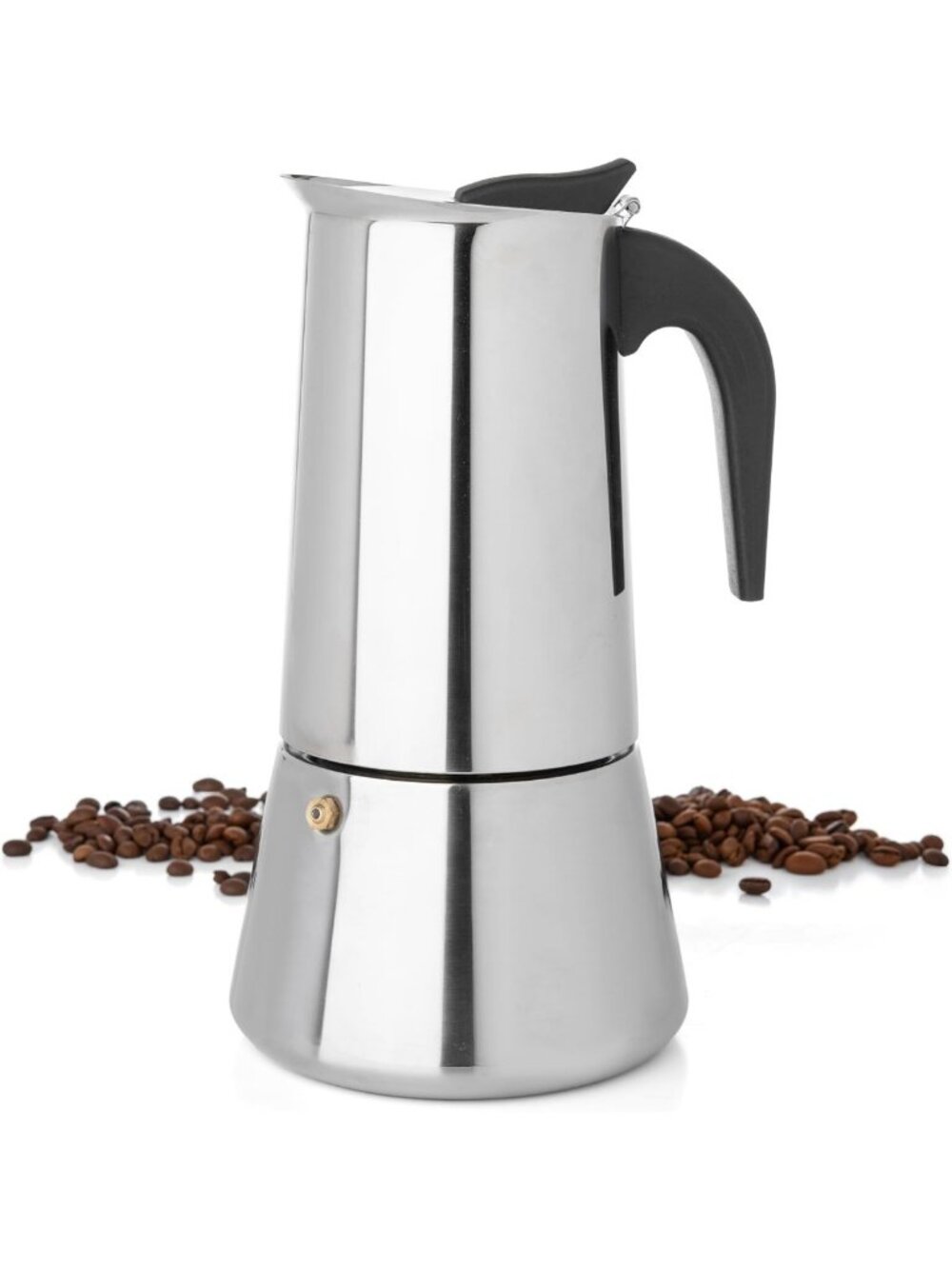 Stainless Steel 12-Cup Moka Pot Espresso Maker - Stovetop Coffee Brewer